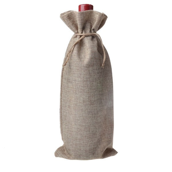 Synthetic Burlap Wine Bag