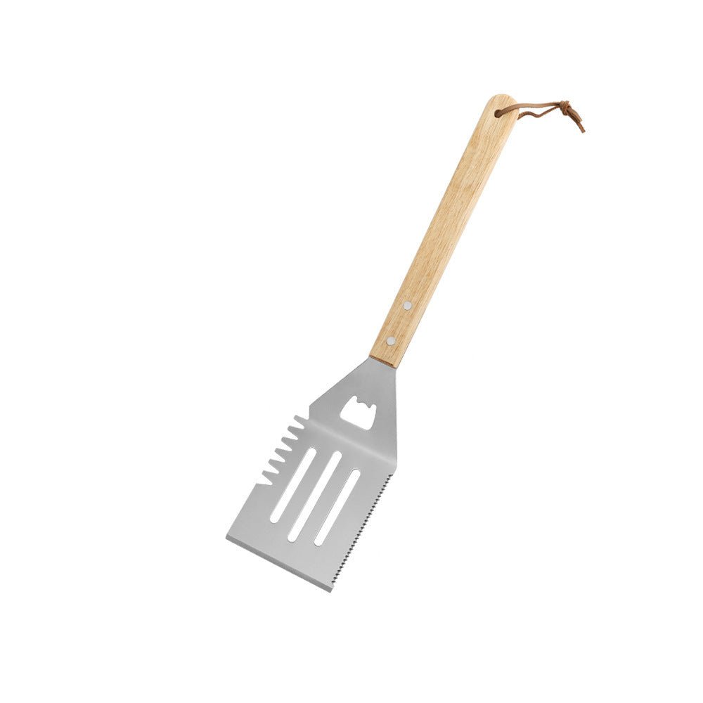 Bbq Stainless Steel Spatula With Wooden Handle Hanging String - Delite Promotional Products