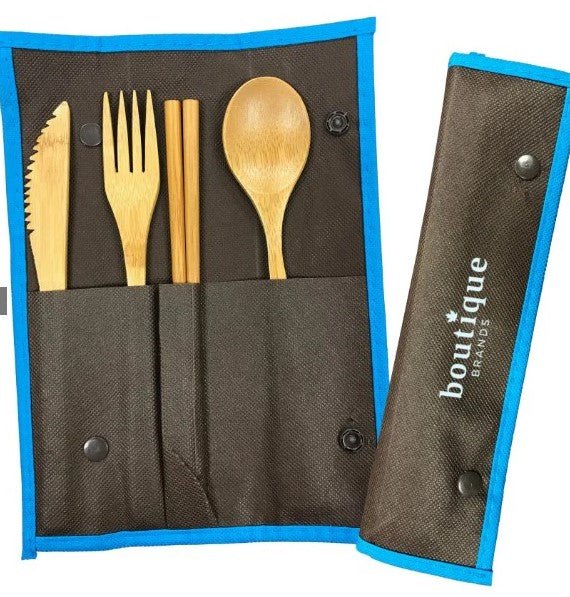 Brown Bamboo Utensil Set - Delite Promotional Products