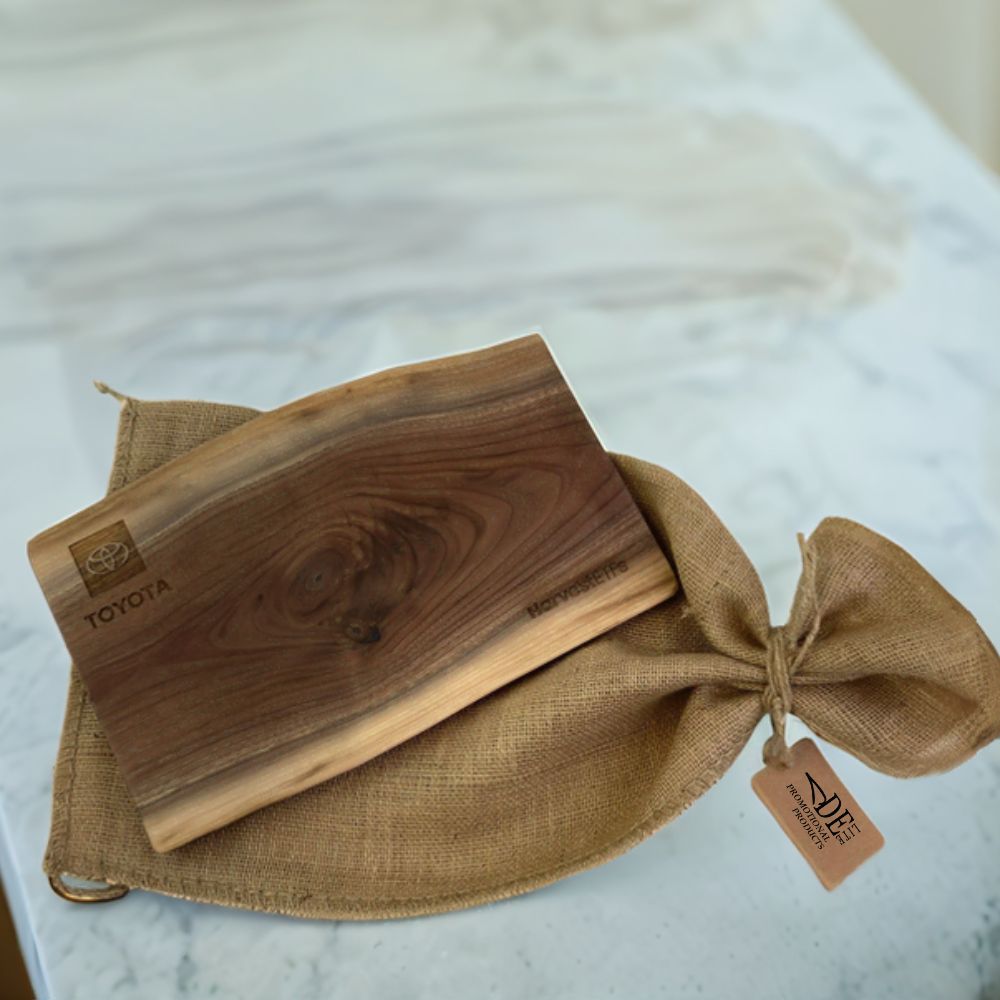 Canadian Black Walnut Cutting Board 10 X 18 In With Blurlap Bag - Delite Promotional Products