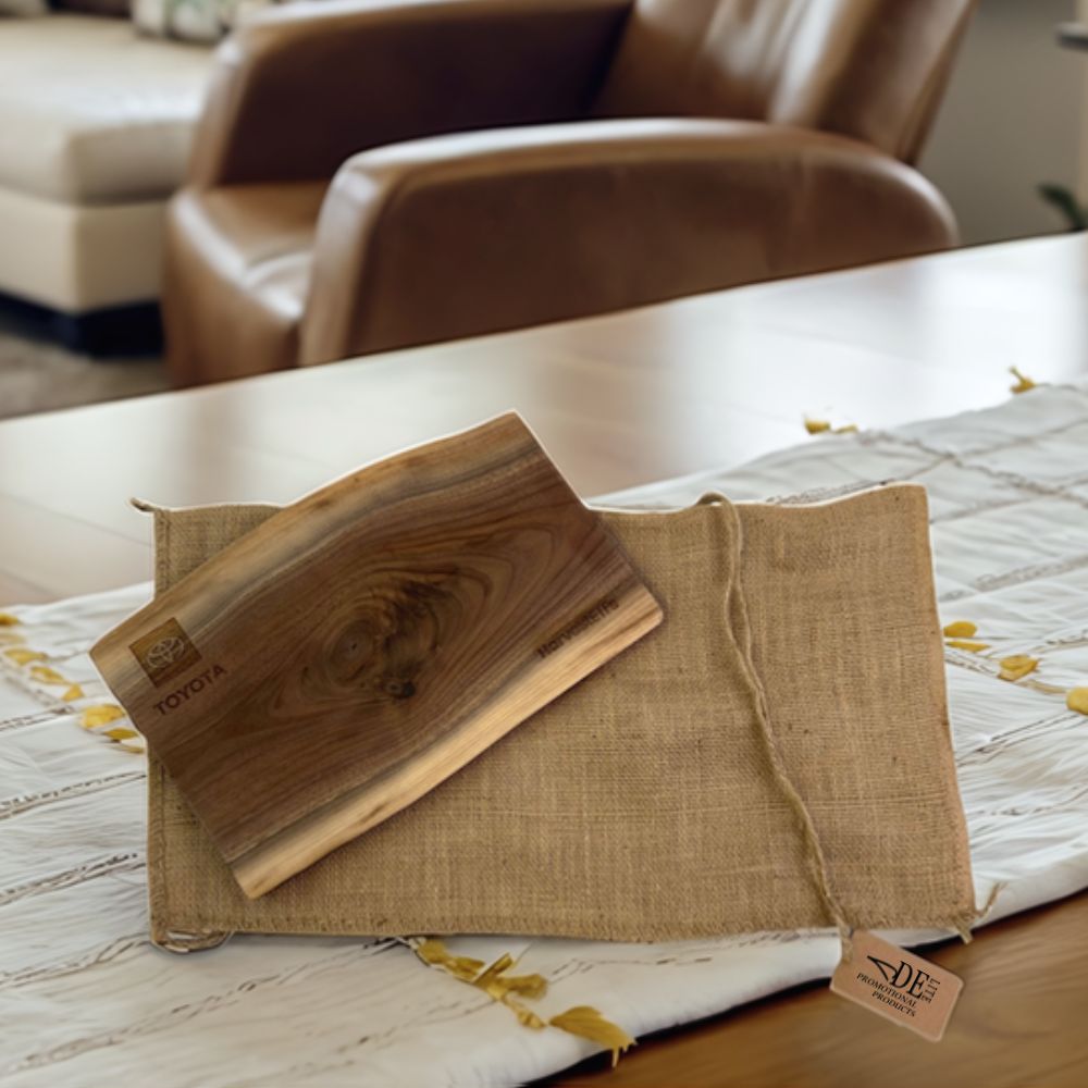 Canadian Black Walnut Cutting Board 10 X 18 In With Blurlap Bag - Delite Promotional Products