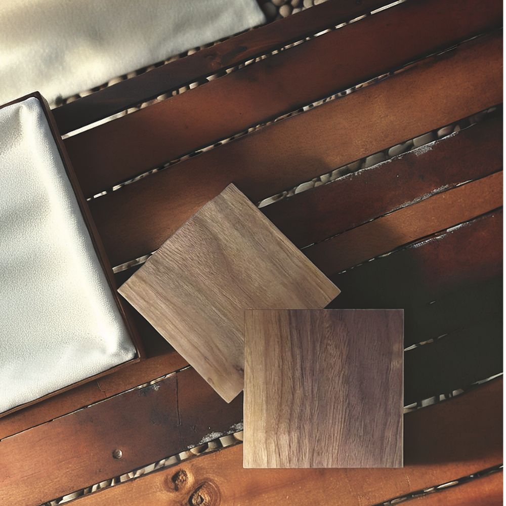 Canadian Walnut Coaster Set Of 2 4x4 - Delite Promotional Products