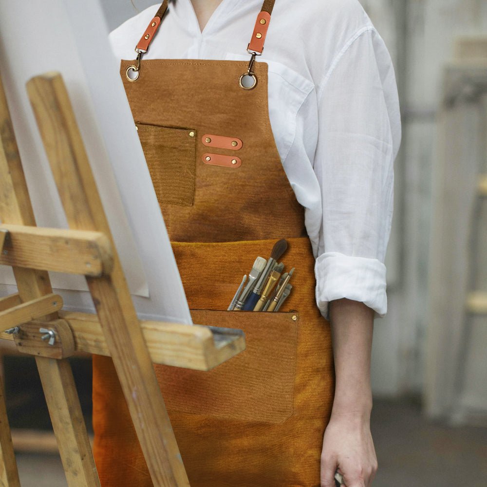 Canvas Apron With Removable Name Patch - Delite Promotional Products