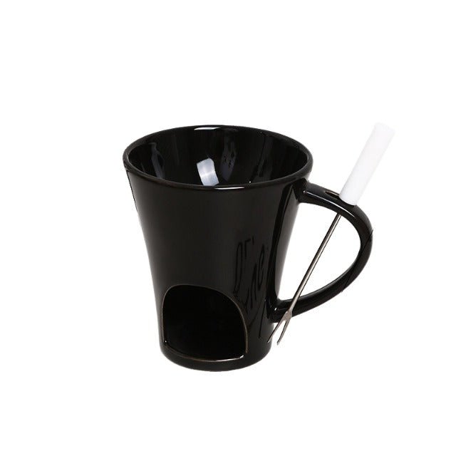 Ceramic Chocolate Fondue Mug With Fork - Delite Promotional Products