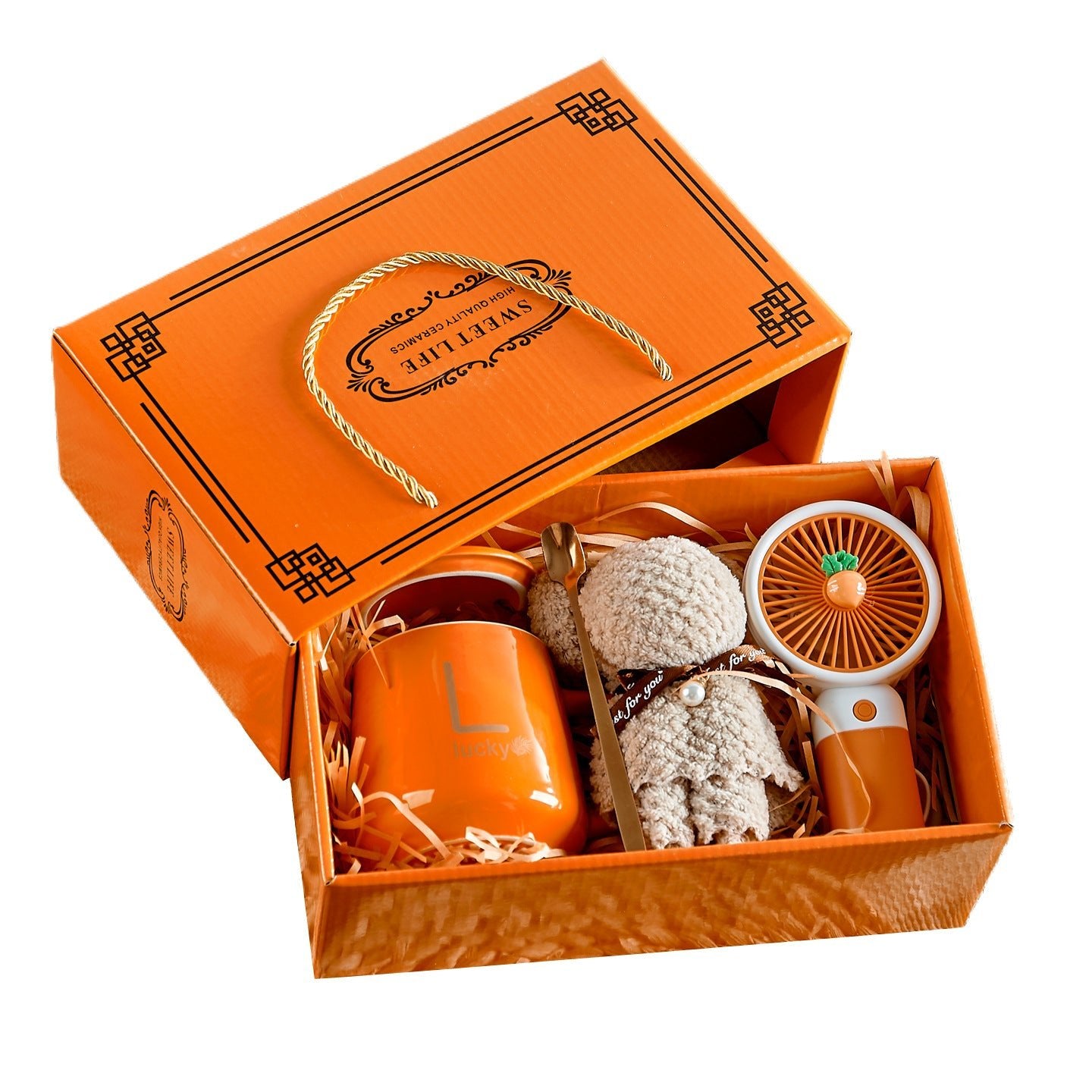Ceramic Mug Fan Towel Gift Box Set Basket - Delite Promotional Products