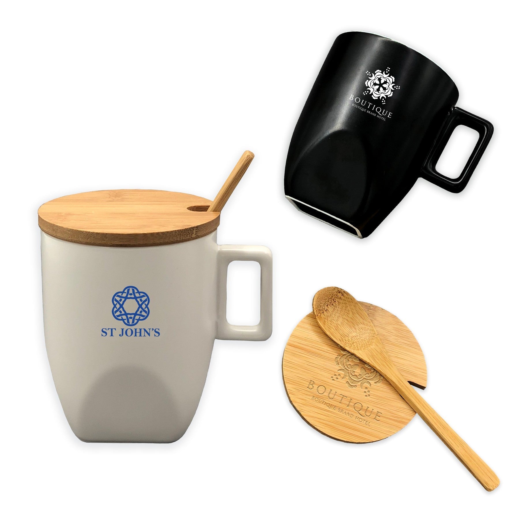 Ceramic Mug With Bamboo Lid And Spoon - Delite Promotional Products