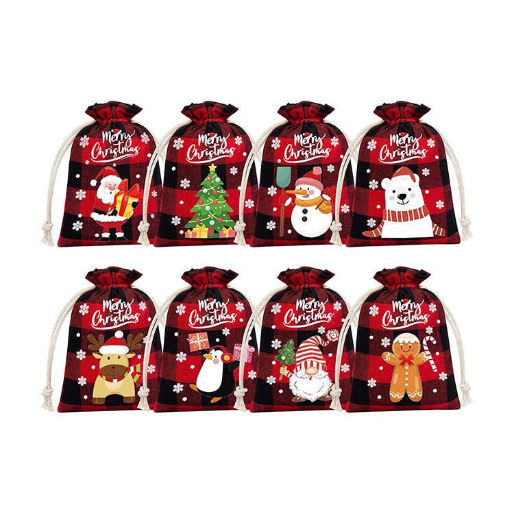 Checked Christmas Tree Candy Decor Pouch - Delite Promotional Products