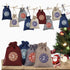 Christmas Drawstring Candy Plaid Pouches 24pcs Clips Stickers Set - Delite Promotional Products