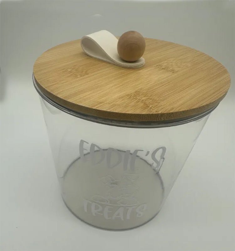 Clear Storage Container With Bamboo Lid And Scoop Tong - By Boat - Delite Promotional Products