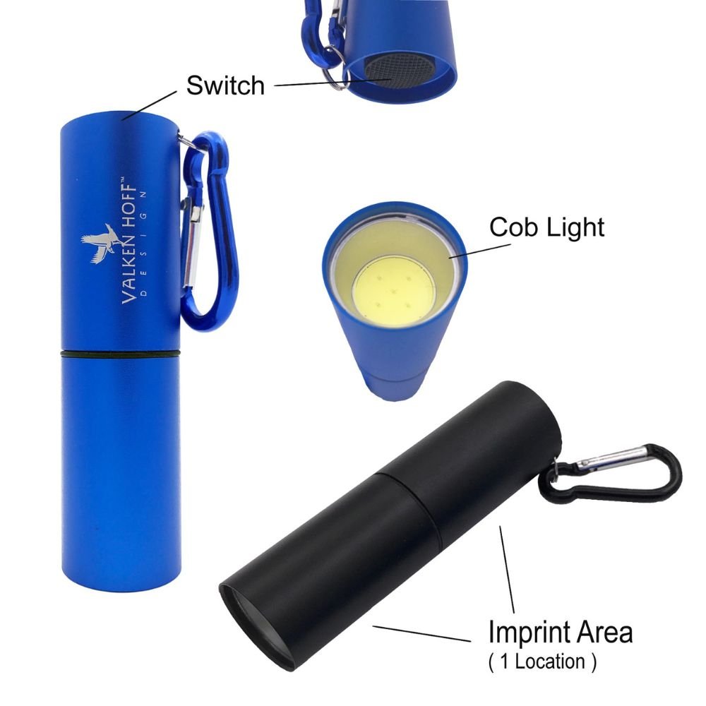 Cob Led Flashlight With Carabiner - Delite Promotional Products