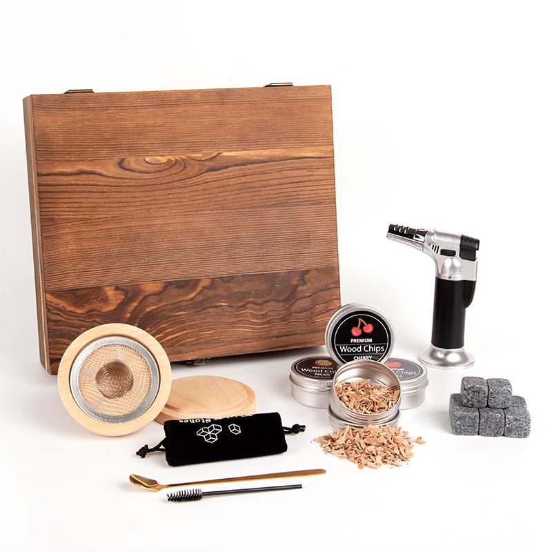 Cocktail Smoker Gun Kit Wooden Box Gift Set - Delite Promotional Products
