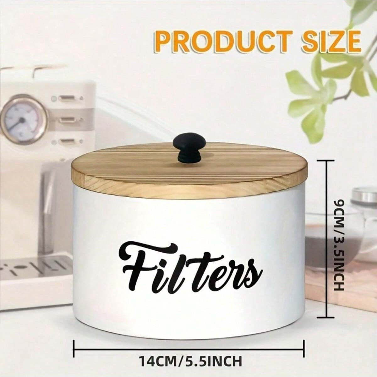 Coffee Filter Holder Wooden Container With Lid - Delite Promotional Products