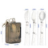 Collapsible Spoon Fork Knife Set In Keychain Plastic Box - Delite Promotional Products