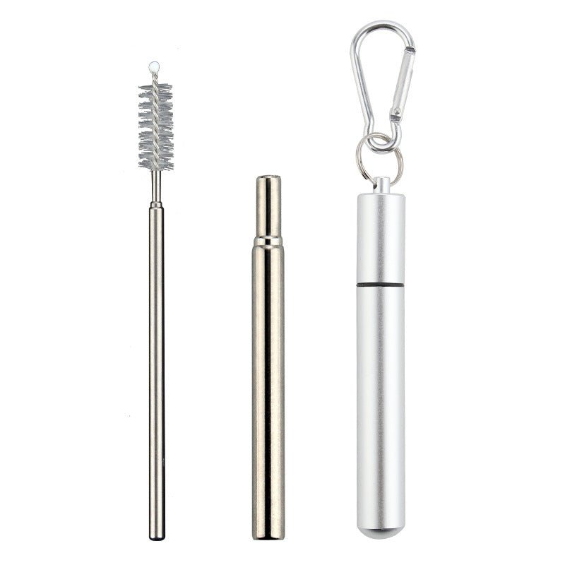 Collapsible Stainless Steel Drinking Straws With Aluminum Case - Delite Promotional Products