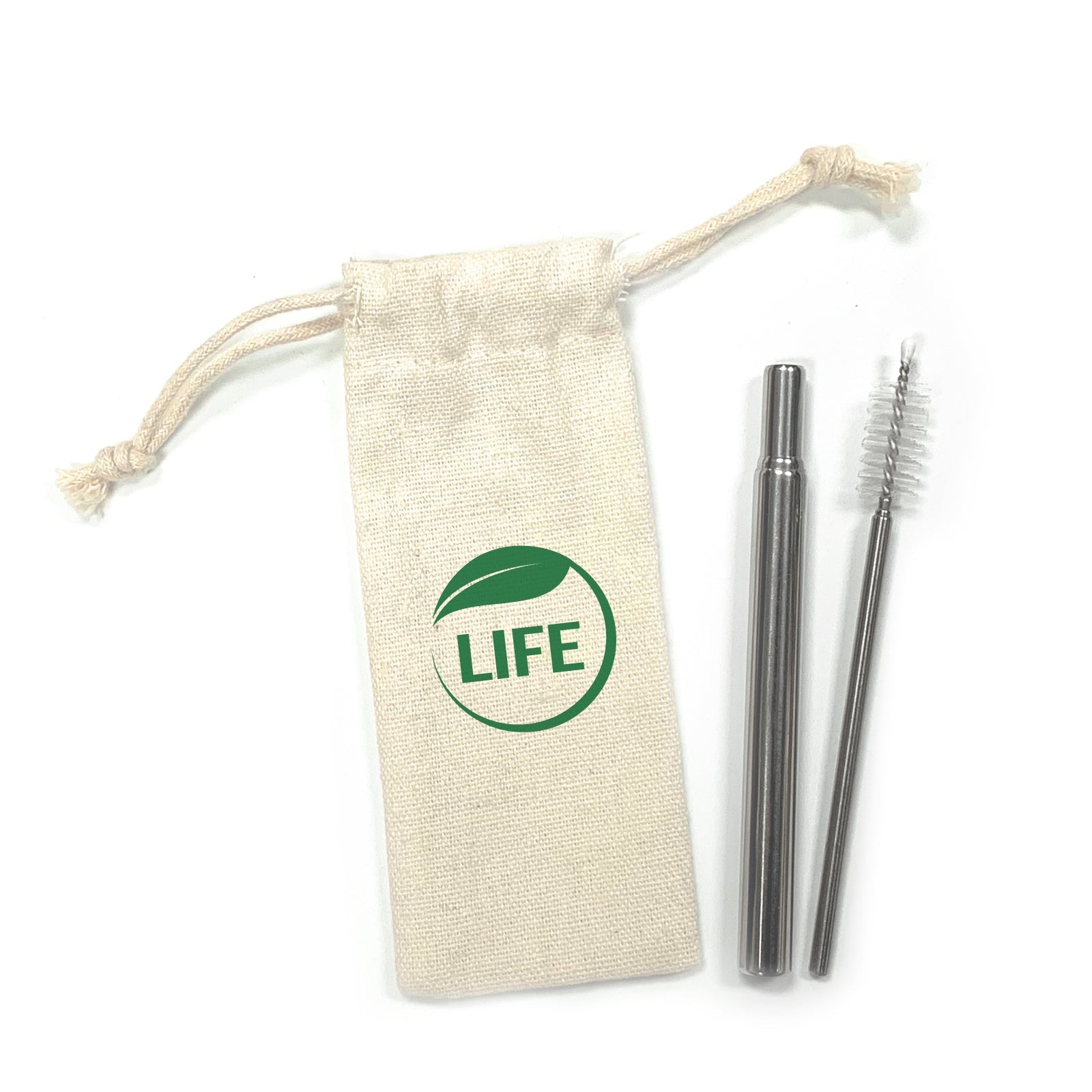 Collapsible Straw/brush Set In A Pouch - Delite Promotional Products