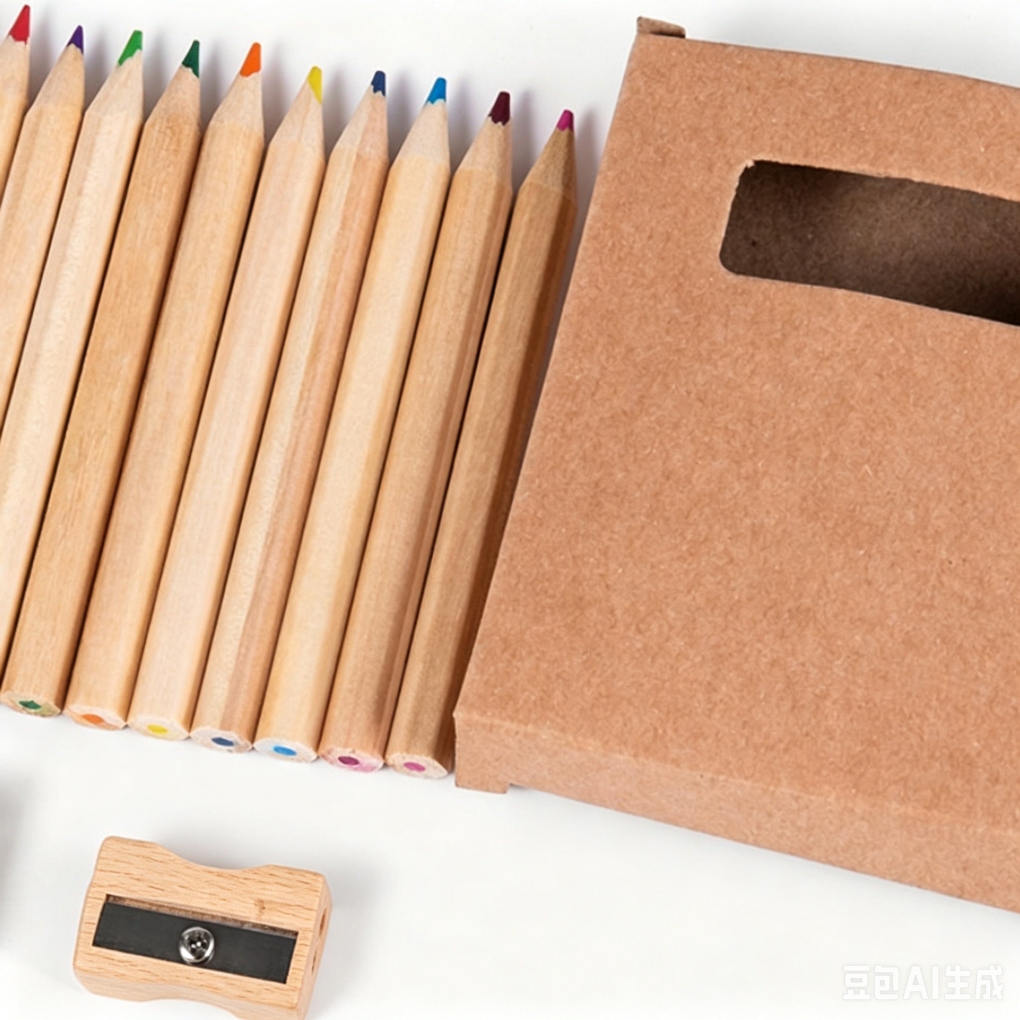 Colored Pencil Sharpener Wood Set Of Stationery - Delite Promotional Products
