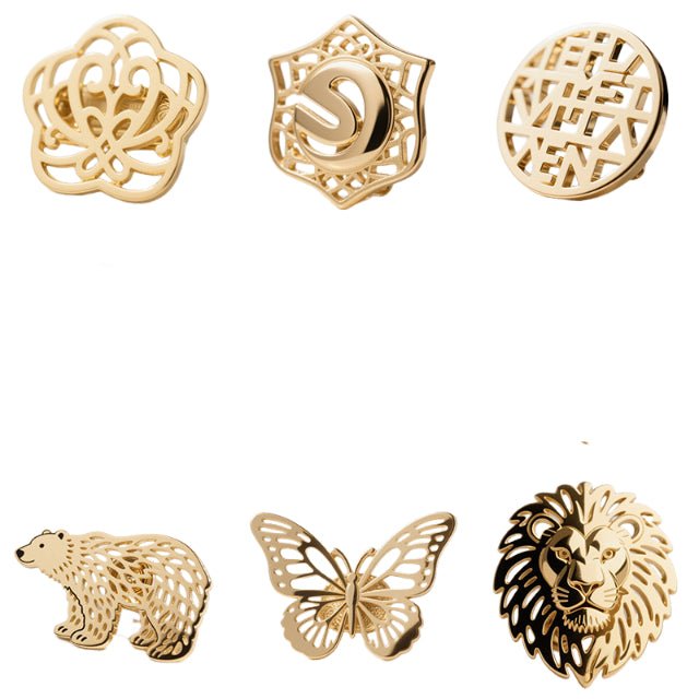 Custom Shape Gold Lapel Pin - Delite Promotional Products