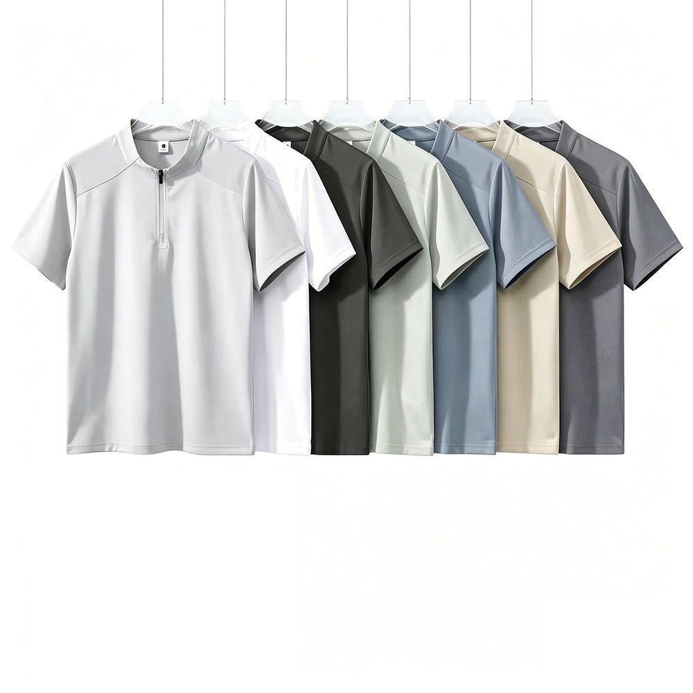 Dry Fit Zip Stand Collar T Shirt - Delite Promotional Products