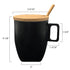 Tasse en céramique avec couvercle en bambou et cuillère