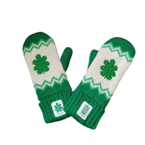 Embroidery Knitted Mitten Double Layer Adult Size For Men And Women - Delite Promotional Products