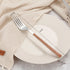 Faux Wood Handle Stainless Steel 3pcs Spoon Fork And Knife Utensils Set In Pouch - Delite Promotional Products
