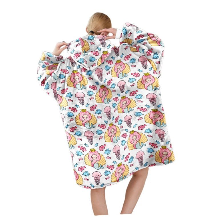 Flannel Tv Blanket Oversize Hoodie For Adult - Delite Promotional Products