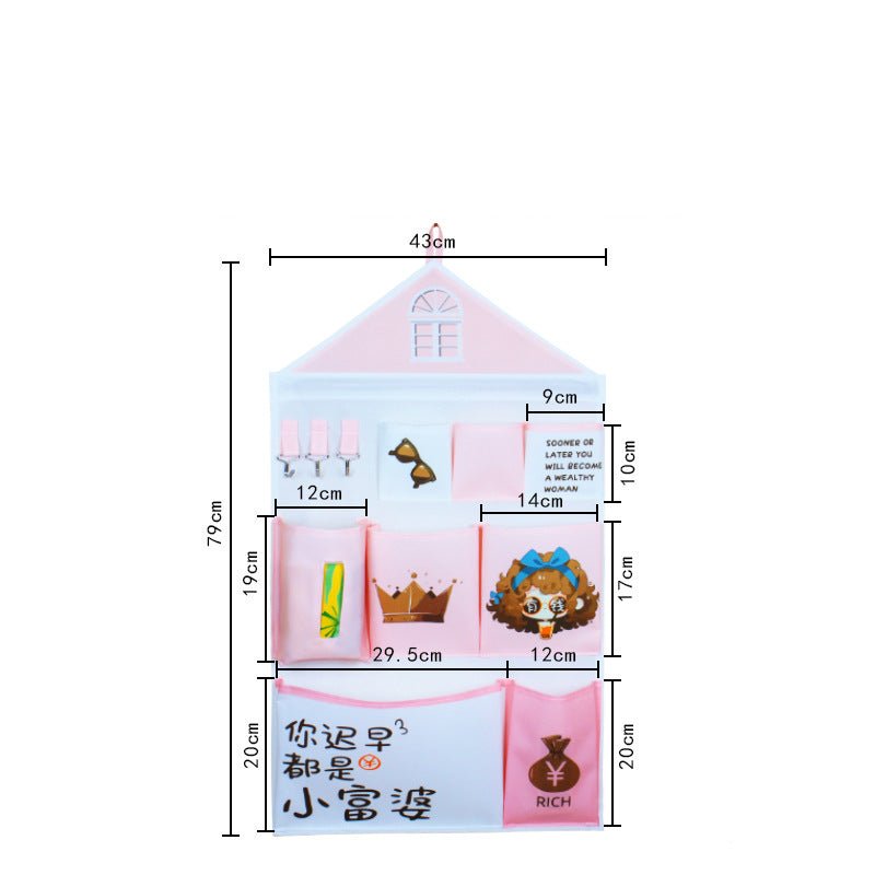 Full Color Full Size Printed House Shape 8 Pockets Hanging Storage Bag - Delite Promotional Products