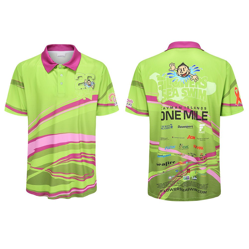 Full Size Printed Sports Polo Shirt Short Sleeves With Collar - Delite Promotional Products