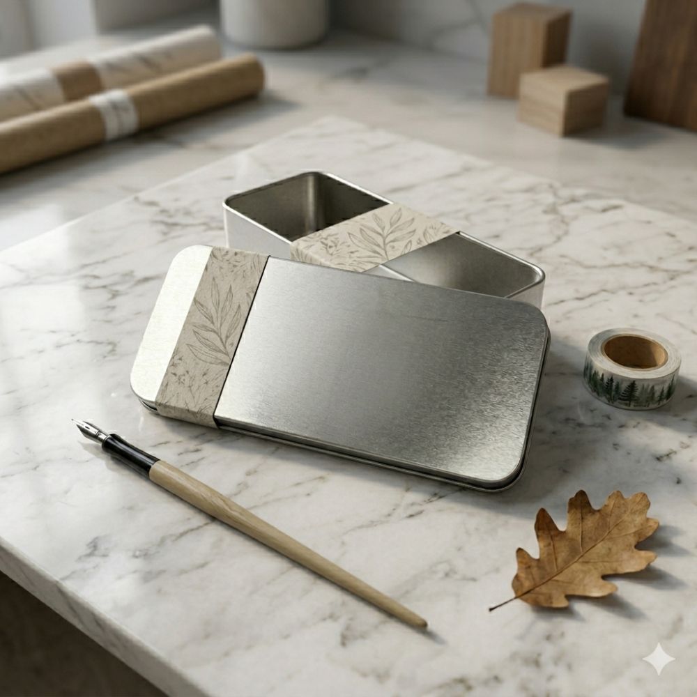 Hingeless Rectangular Tin Container - Delite Promotional Products