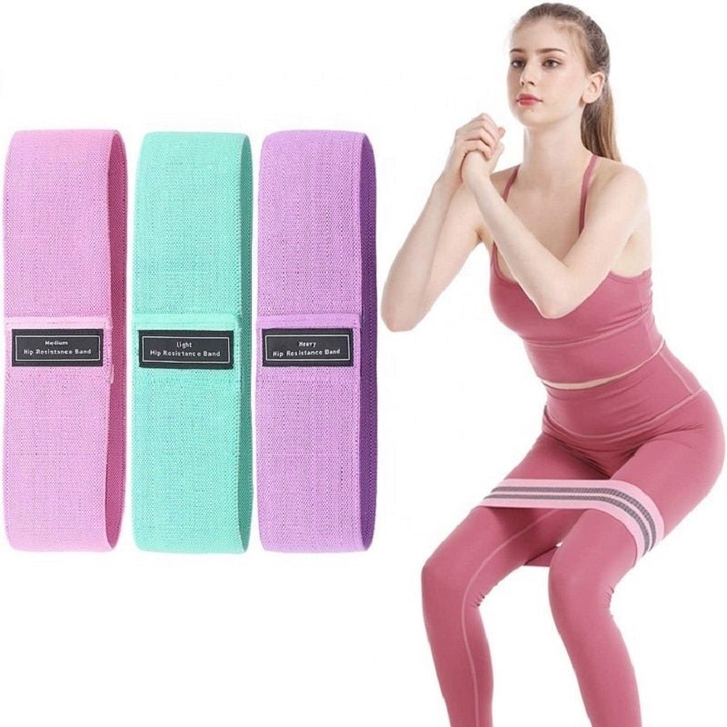 Hip Resistance Bands 3pcs Set Light, Medium & Heavy Fabric Loop Bands - Delite Promotional Products