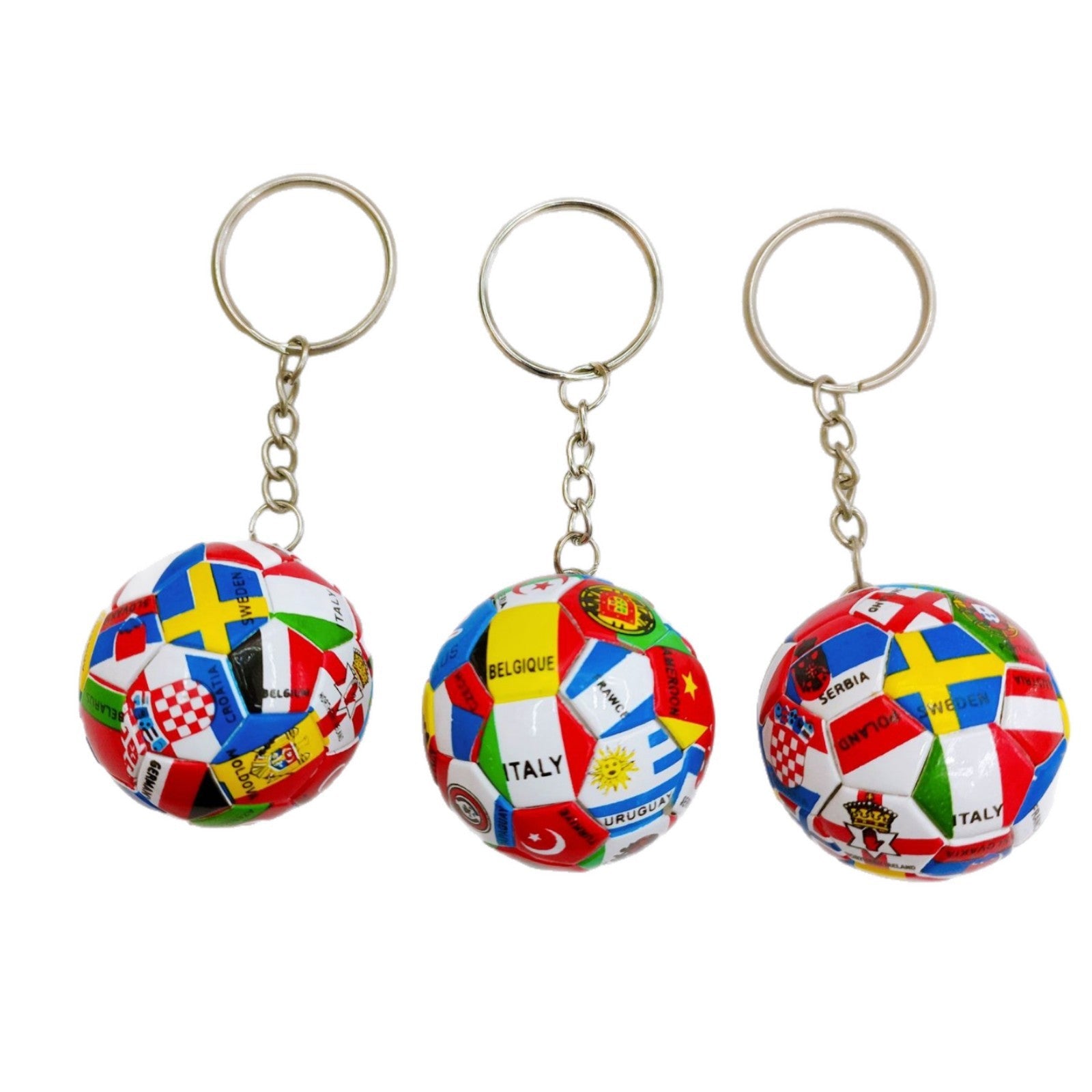International Flags Printed Soccer Ball Design Pvc Keychain - Delite Promotional Products