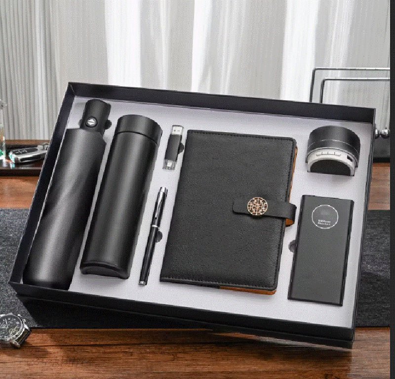 Journey Pen Umbrella Speaker Bottle Powerbank 7pcs Business Gift Set - Delite Promotional Products