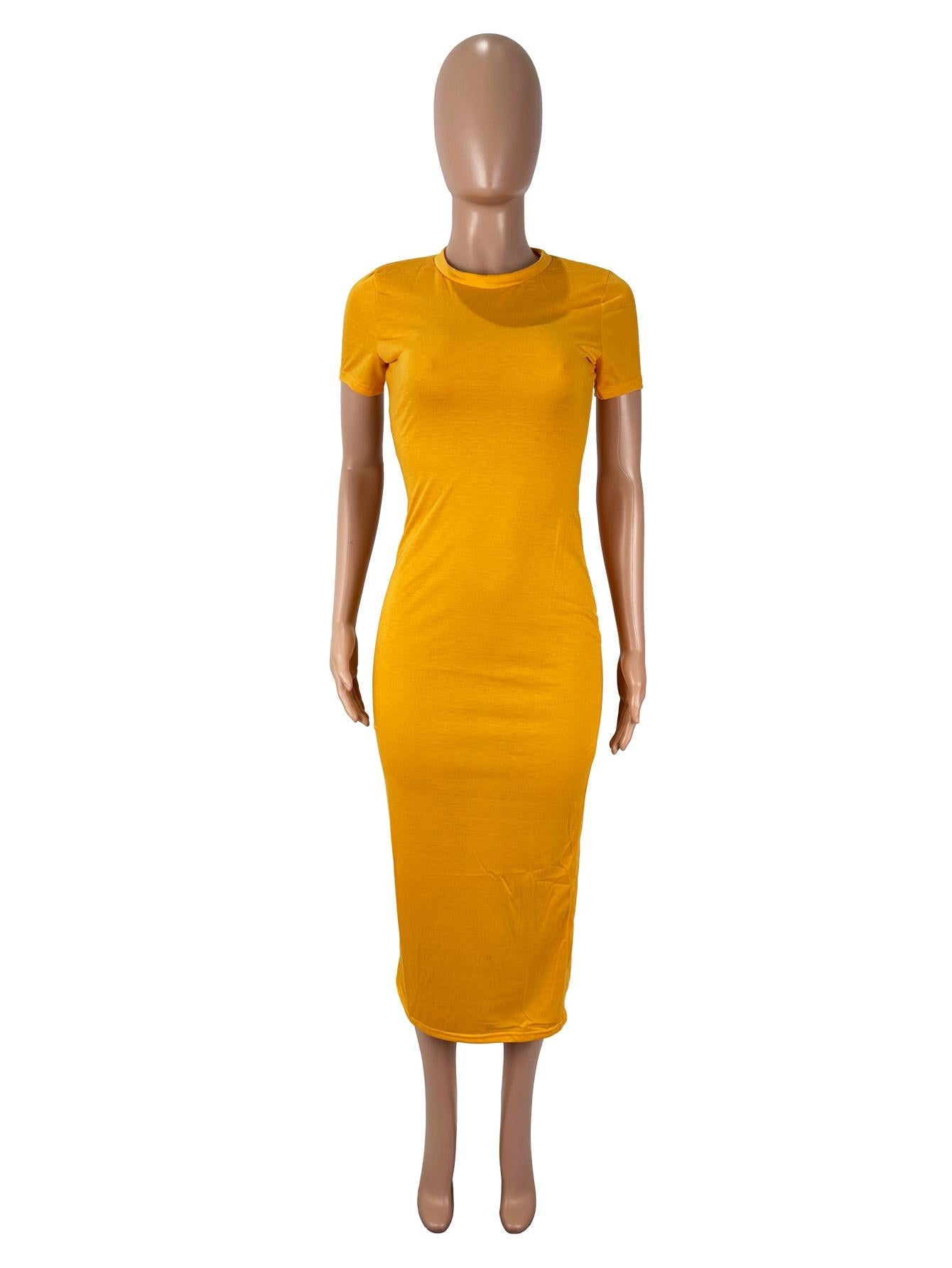 Long T Shirt Dress O Neck Short Sleeves Summer Slim Fit Women Dress - Delite Promotional Products