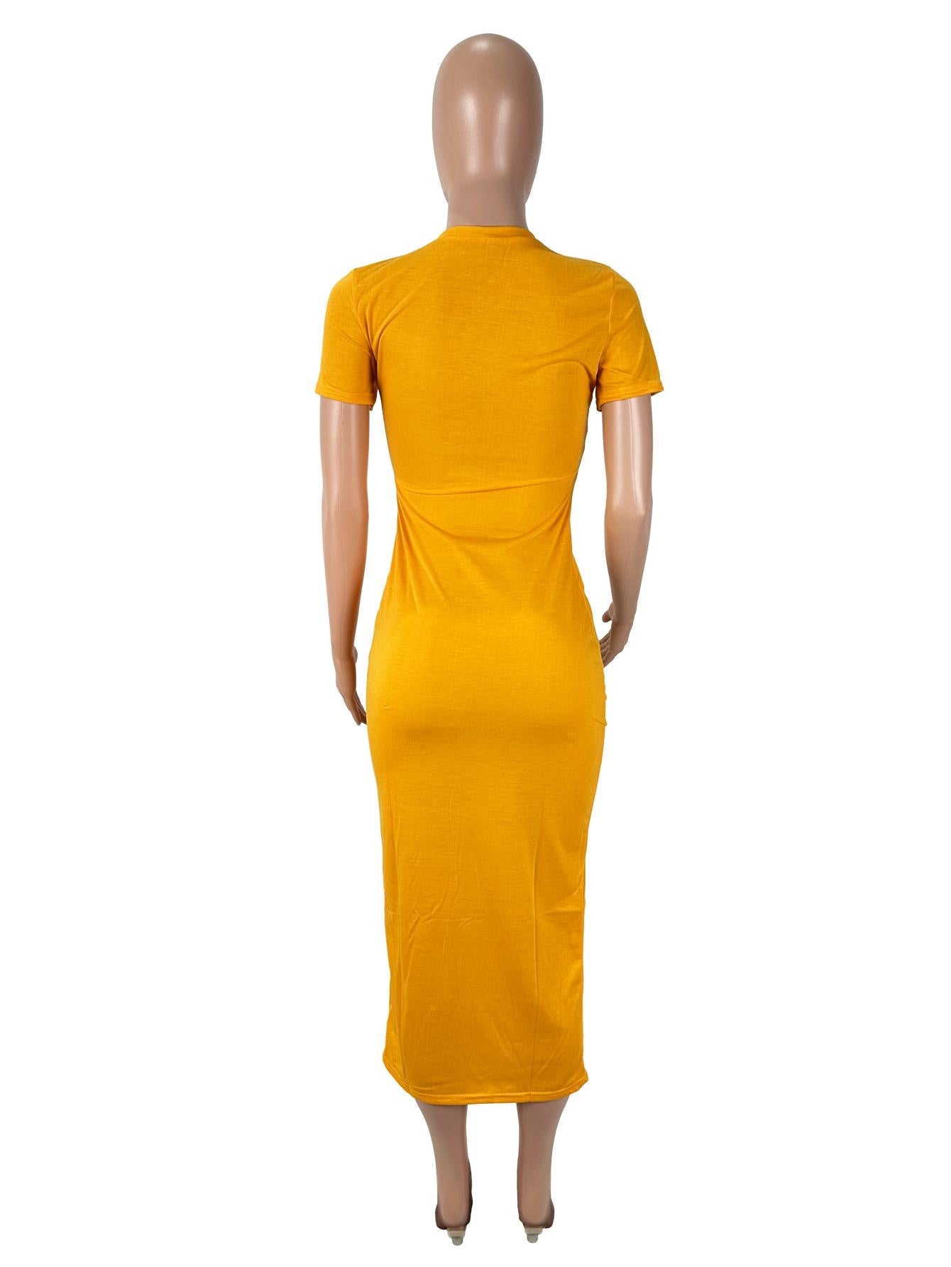 Long T Shirt Dress O Neck Short Sleeves Summer Slim Fit Women Dress - Delite Promotional Products