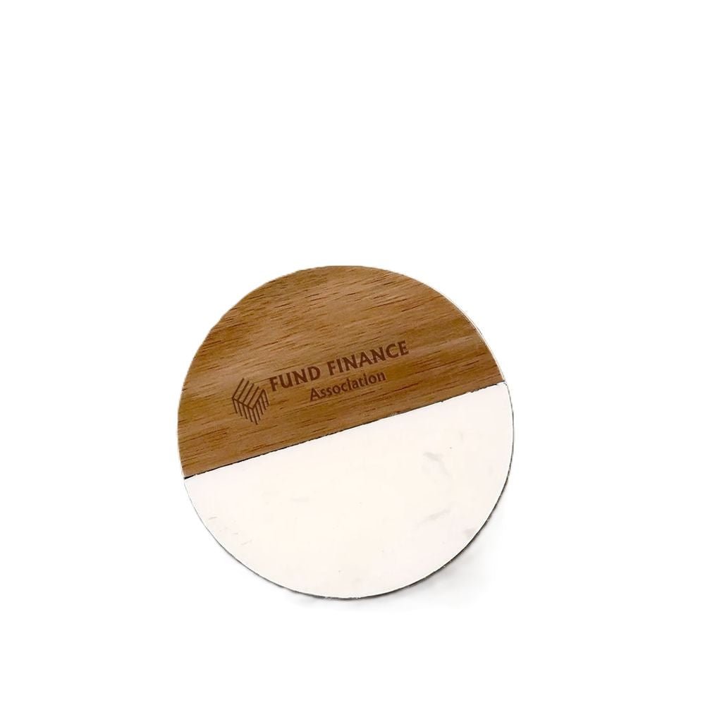 Marble And Wood Coaster - Round - Delite Promotional Products
