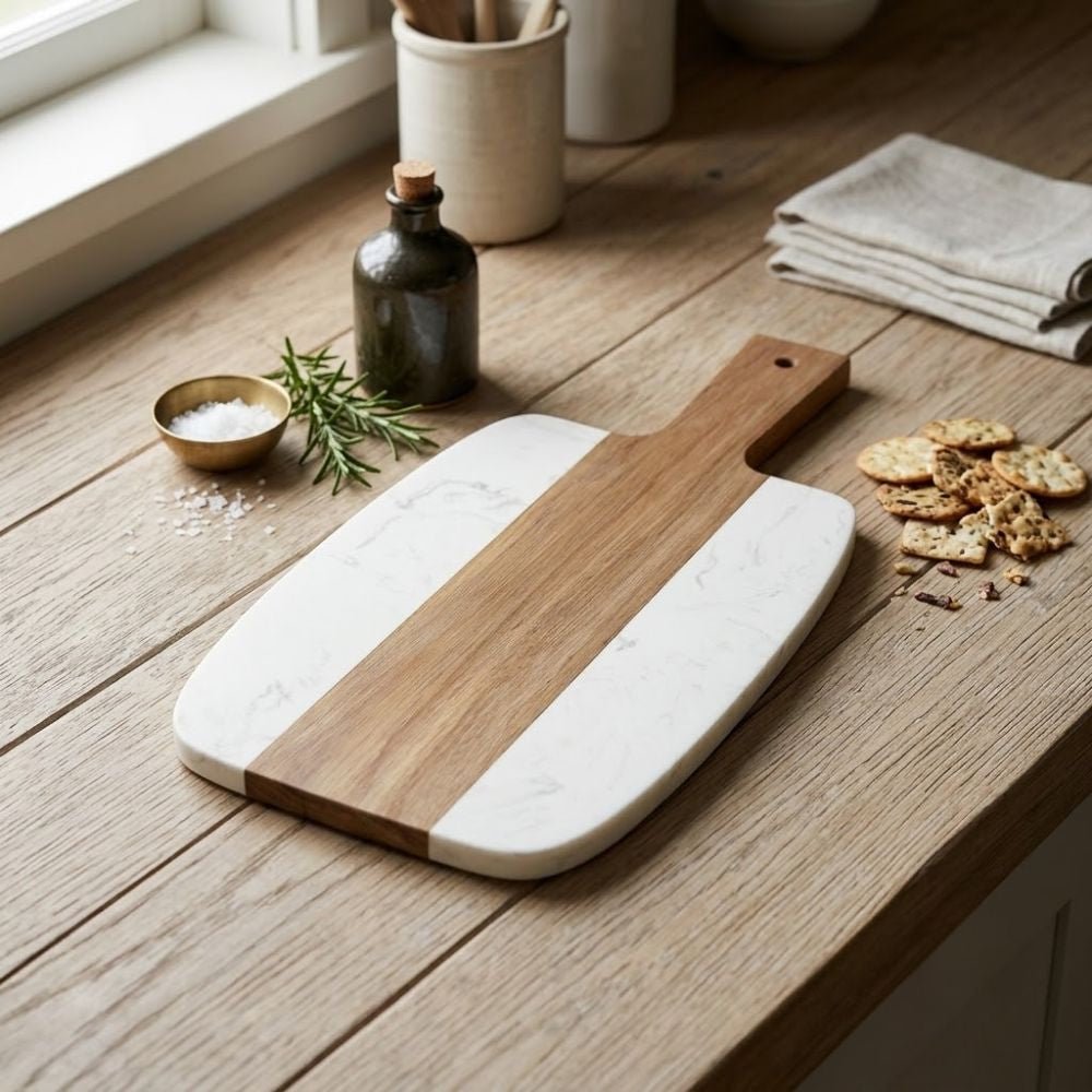 Marble And Wood Serving Tray Cutting Board - Delite Promotional Products