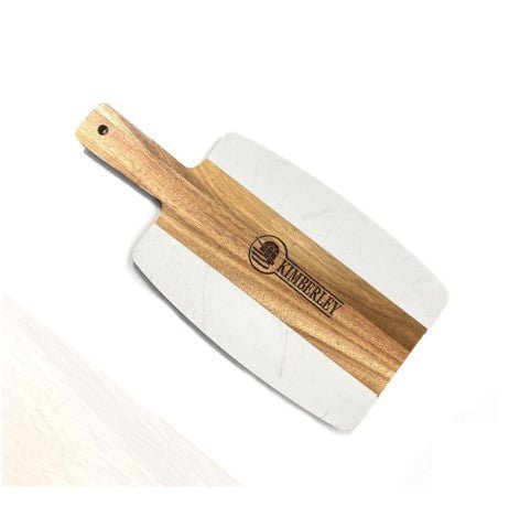 Marble And Wood Serving Tray With Handle - Delite Promotional Products