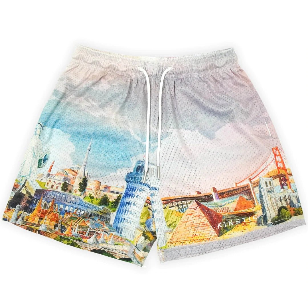 Mesh Full Size Graphic Print Quick Dry Shorts With Pockets - Delite Promotional Products