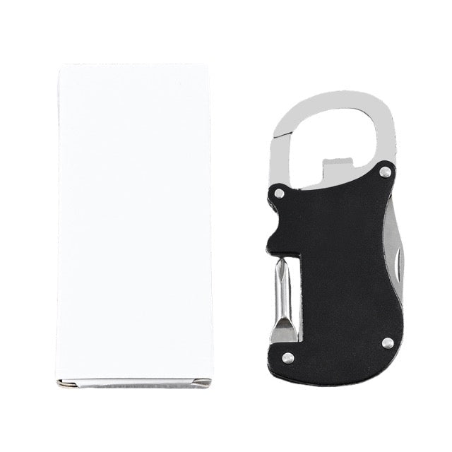 Multifunctional Stainless Steel Carabiner Pocket Knife With Blade Bottle Opener Screwdriver Keychain - Delite Promotional Products