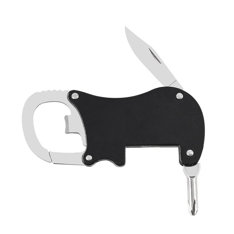 Multifunctional Stainless Steel Carabiner Pocket Knife With Blade Bottle Opener Screwdriver Keychain - Delite Promotional Products