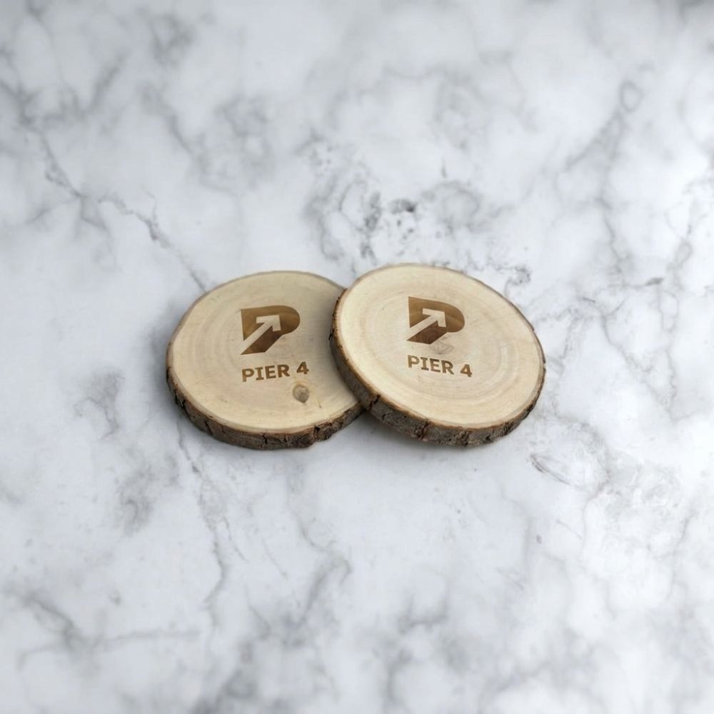 Natural Wooden Coaster Set (set Of 2) - Delite Promotional Products