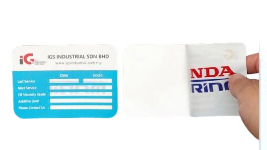 Oil Change Sticker Decals Double Sides Printed - Delite Promotional Products