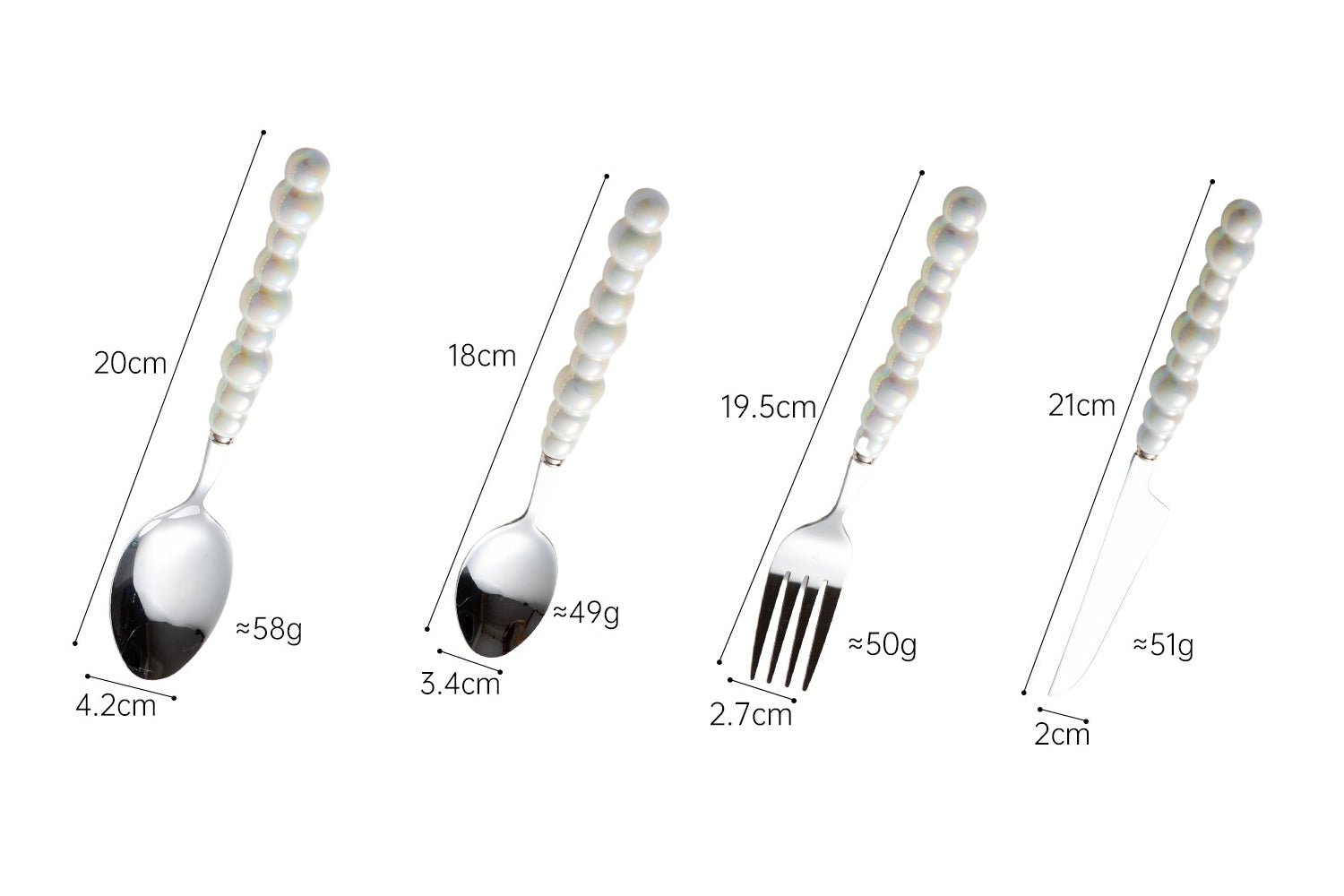 Pearl Ceramic Handle Stainless Steel Cutlery - By Boat - Delite Promotional Products