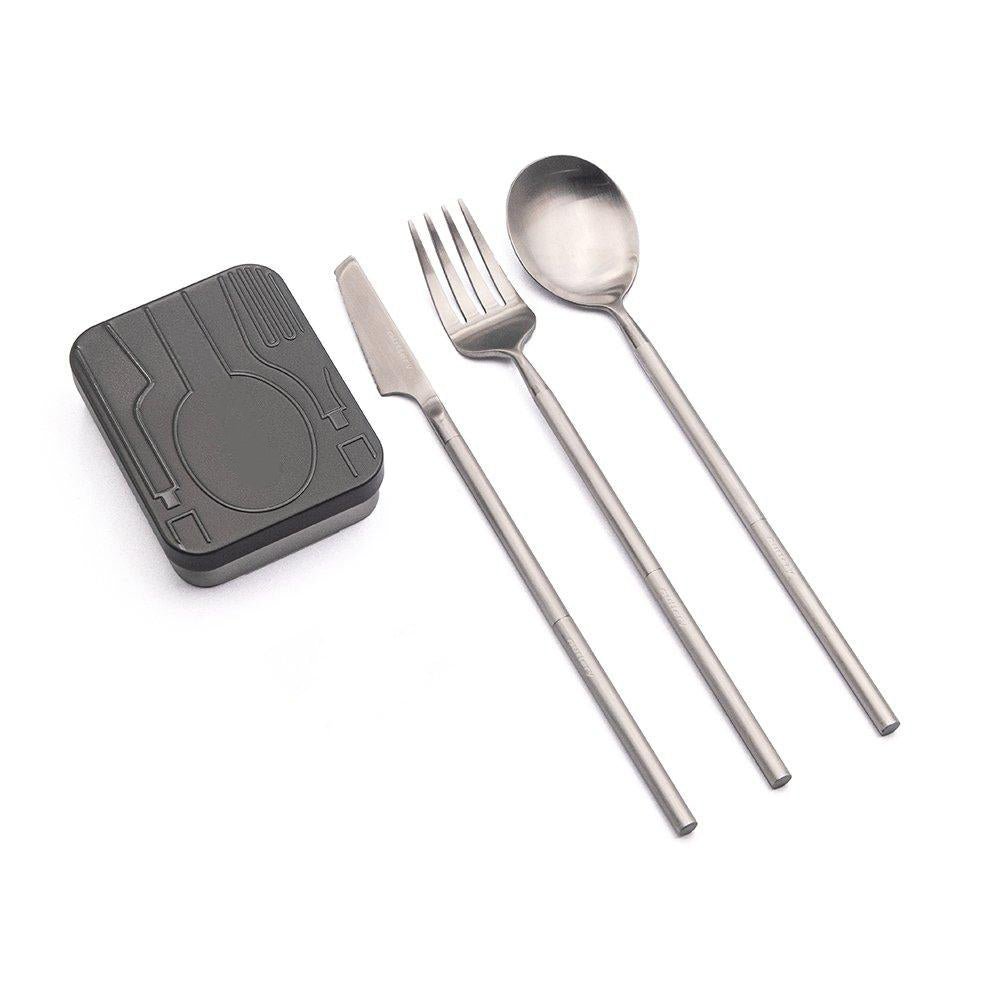 Portable & Reusable Stainless Steel Travel Cutlery Set - Includes Travel Case For Easy Transport - Delite Promotional Products