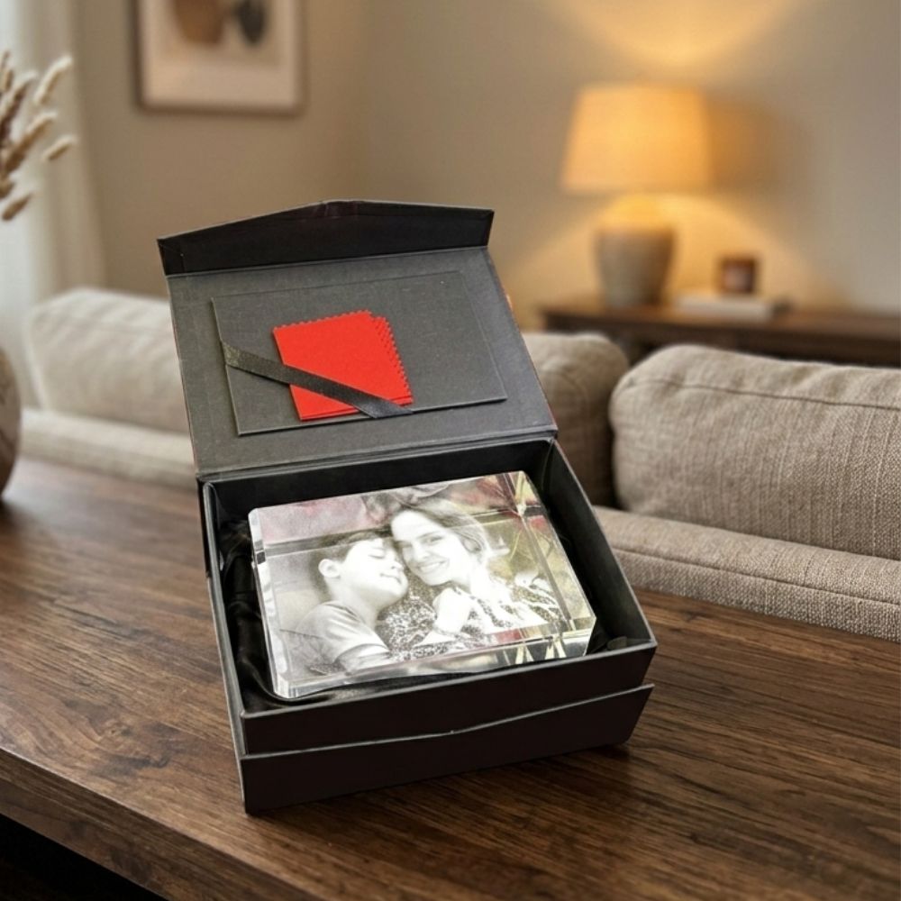 Rectangular Crystal Mini Mantel 150 X 100 X 60mm - Delite Promotional Products