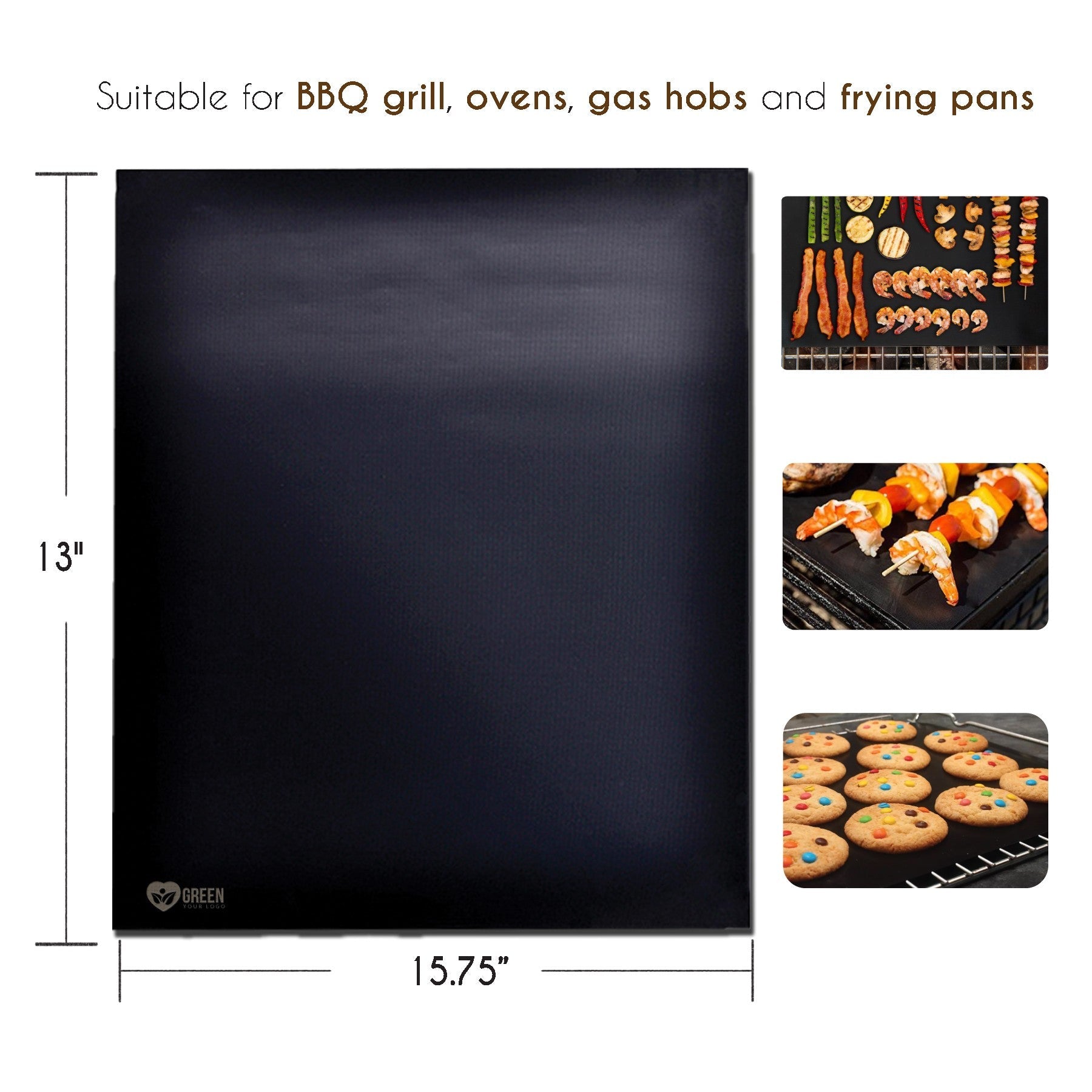 Reusable Bbq Grill Mat 13 X 15.75 In - Delite Promotional Products