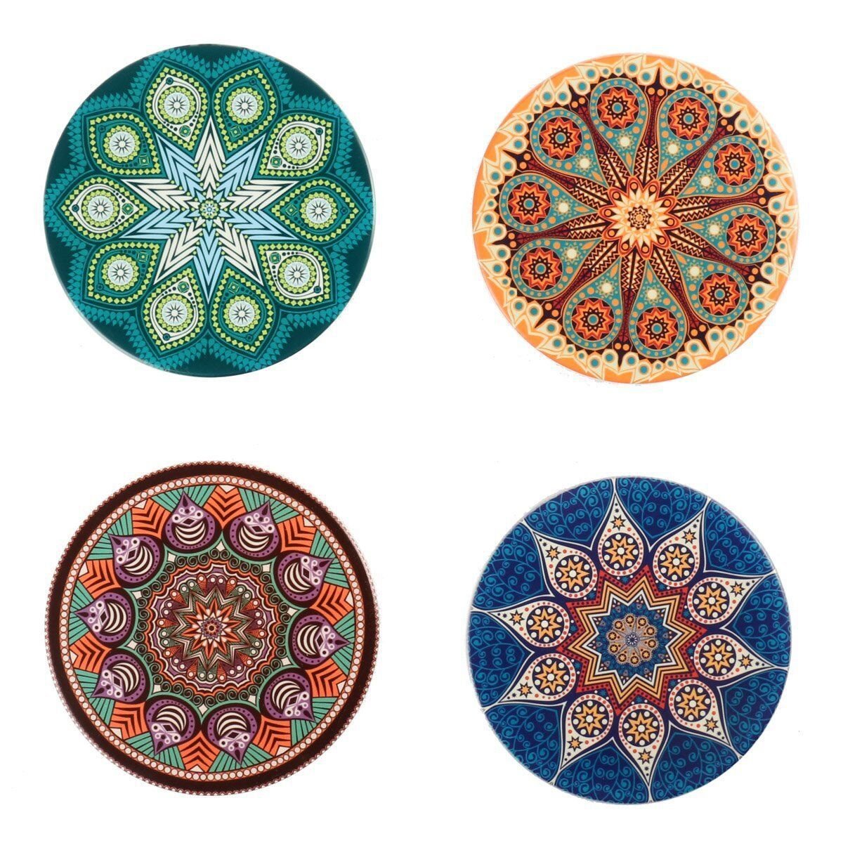 Round Ceramic Stone Coaster Full Color Printed 2pcs Set - Delite Promotional Products