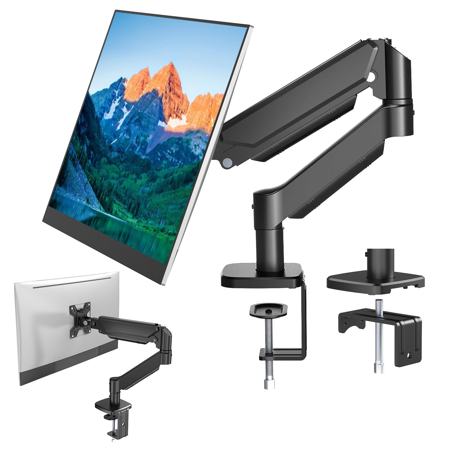 Screens Adjustable Stand For Desk With C - clamp & Grommet Base - By Boat - Delite Promotional Products