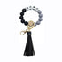 Silicone And Wood Beads Decor Keychain With Tassel - Delite Promotional Products