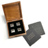 Slate Coaster And Ice Cube In Wooden Box - Delite Promotional Products